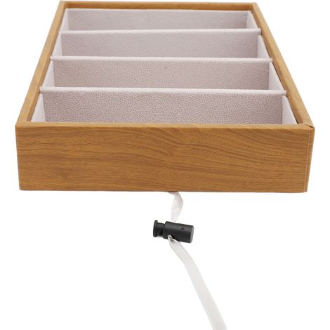 Plateau de rangement à 4 emplacements pour lunettes de soleil, présentoir à bijoux en velours, séparateur de tiroir, porte-lunettes, organisateur pour montres et cordons (1/5)