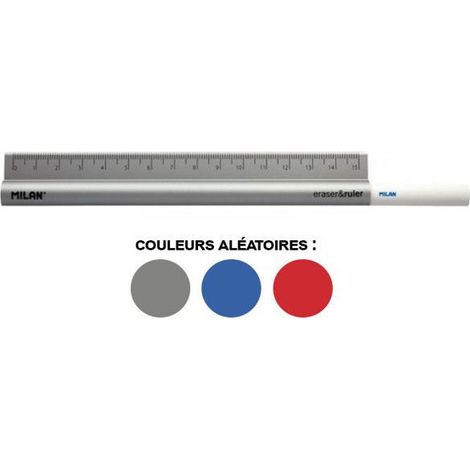 Règle en métal 15 cm avec gomme blanche intégrée Milan