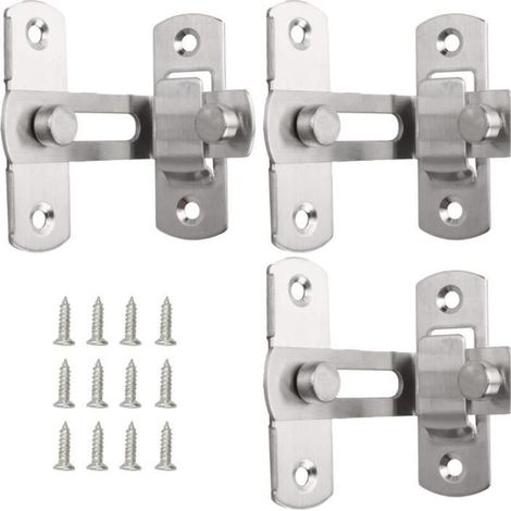90 Degree Door Hook Latch, 3 Stainless Steel for Door Lock and Security Door Lock, with Lock[u578] (1/4)