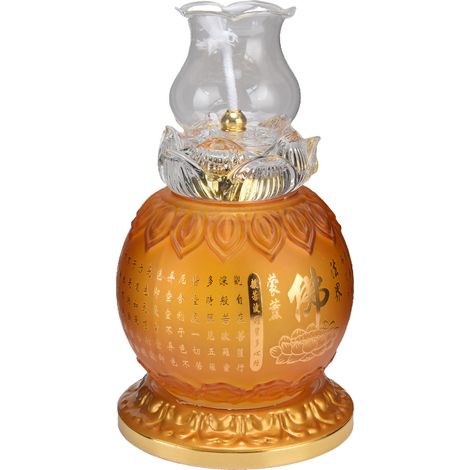 Lampe à huile Bouddha à façade émaillée antidérapante, style rétro, pour salon ou temple (1/5)