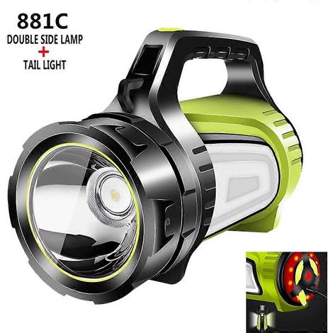 Lampe torche LED rechargeable ultra-puissante avec poignée, projecteur longue durée et sortie USB. Contenu de l'emballage : C (1/5)