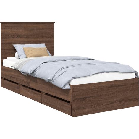 Maison Exclusive - Bettrahmen Braun Eichen-Optik 90 x 200 cm Inge
