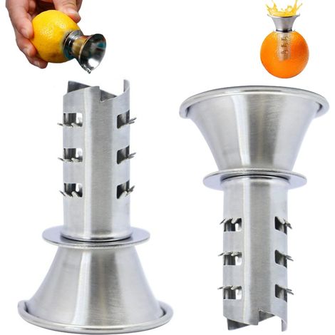 2 Presse-agrumes, Acier inoxydable 304, Design manuel compact, Pour citron et agrumes, Outil de cuisine (1/5)