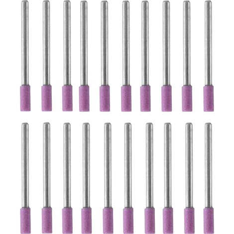 50 pièces meules sur tige abrasives pour outils rotatifs, tête en pierre de 4mm (1/5)