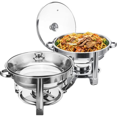 Chafing Dish, Acier Inoxydable, Capacité de 4 Quarts, 2Pack (1/2)