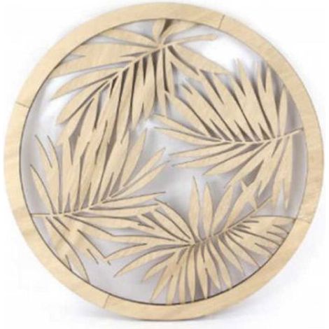 Cadre ajouré en bois rond à décorer Feuillage - Ø 40 cm (1/2)