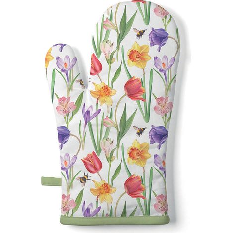 Gant de cuisine fleurs printanières 18 x 30 cm