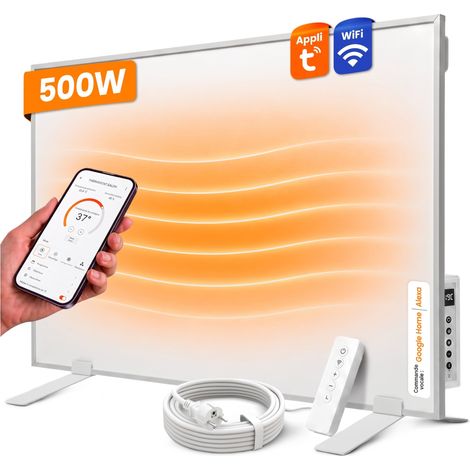 Dalsys chauffage infrarouge mural - 70x60 cm 500 W blanc (1/5)