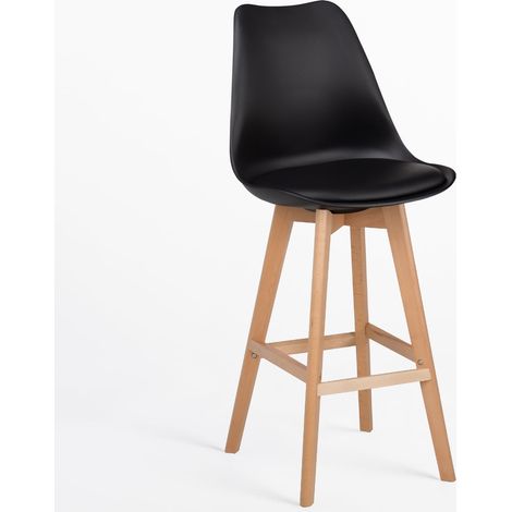 Pacco di 4 sgabelli alti 75 cm con cuscino in similpelle Nordic SKLUM            