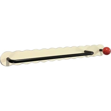 Portasciugamani da parete bianco, finitura verniciata, barra portasciugamani salvaspazio senza fori per bagno, cucina, lavanderia (dimensioni ridotte) (1/4)