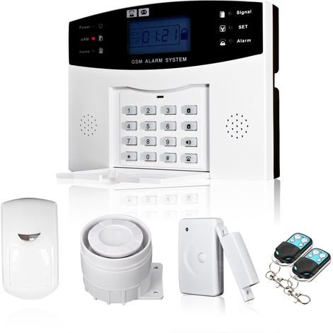 Système d'alarme GSM sans fil Kit de sécurité domestique avec détecteurs Application mobile SMS 433MHz
