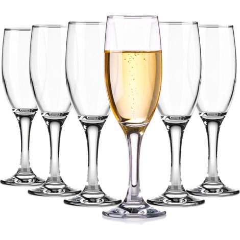 Lot De 6 Verres À Champagne Prosecco Flûtes À Champagne Hauts 150 ml En Verre Transparent (1/5)