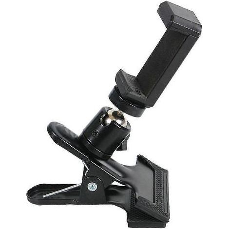 Mobile phone holder compatible with Concept 2 rowing machines, adjustable fitness holder with clamp and Concept dumbbells (1/5)