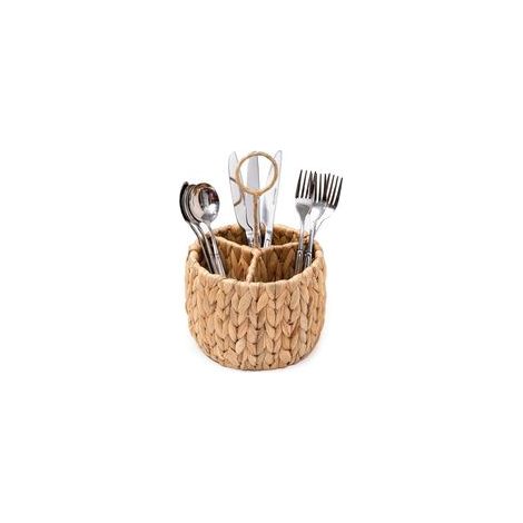 Boîte à couverts en osier tressé, boîte à couverts en osier naturel, à 3 compartiments (1/5)