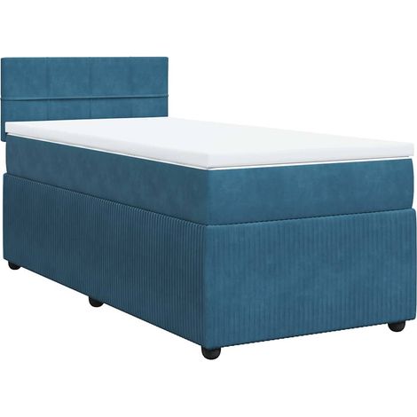 Boxspringbett mit Matratze Blau 90x200 cm Samt vidaXL (1/5)