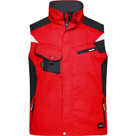 James & Nicholson Workwear Weste JN822 Gr. 4XL red/black (1/4)