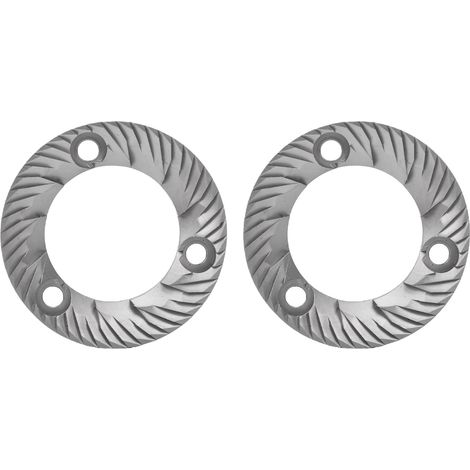 Lot de 2 meules de rechange pour moulin à café Rancilio, diamètre 50 mm, acier inoxydable, 3 trous. (1/5)