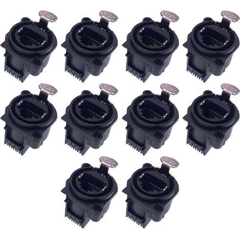 Lot de 10 connecteurs XLR RJ45 à aiguille coudée, forme carrée, pour montage sur panneau PCB et châssis. (1/5)