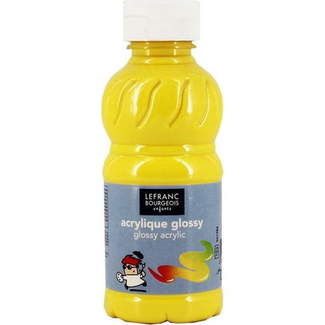 Flacon - Peinture acrylique - Jaune - Brillante - Glossy - Lefranc Bourgeois (1/2)