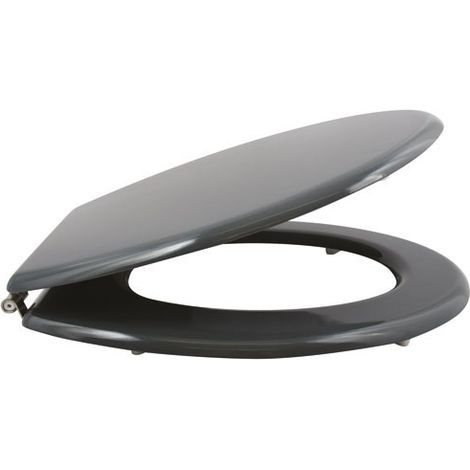 Toilettendeckel Anthrazit MDF mit Edelstahl-Scharnieren - Msv