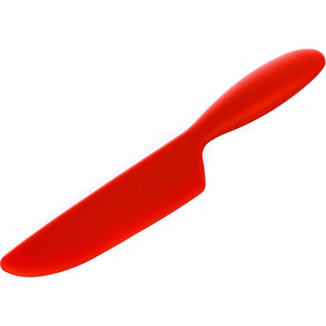 Cuchillo de silicona de 27,5 cm para porcionar pasteles de banquete. (1/2)
