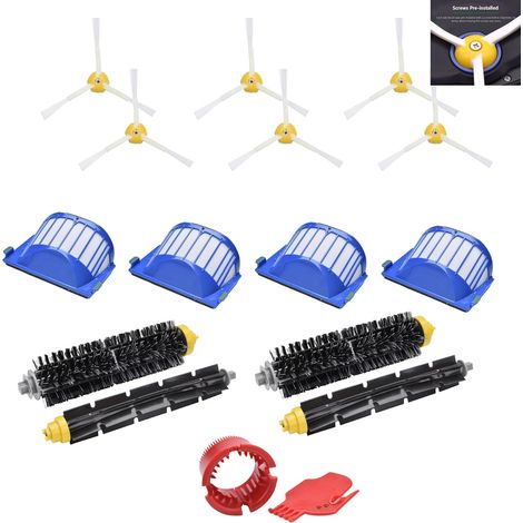 AQUATECHNICK - kit d'accessoires pour iRobot Roomba 600 — brosses principales, latérales et filtres, rendement de nettoyage durable (1/5)