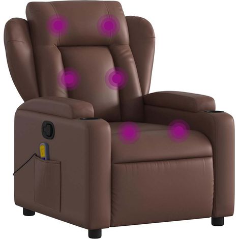 Maison Exclusive - Massagesessel Braun Kunstleder