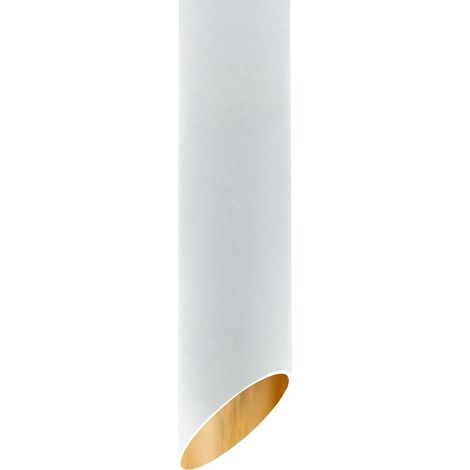 LUMICOM  ROND COUPÈ Plafoniera, 1x GU10, max 33W, metallo, bianco opaco/foglia oro, D.6cm x H30cm