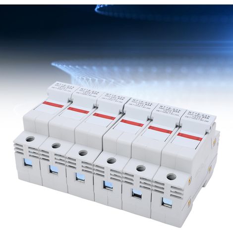 Support de fusible à LED RT18-63X pour noyau RO16 14x51mm, 63A 500-690V, montage sur rail DIN