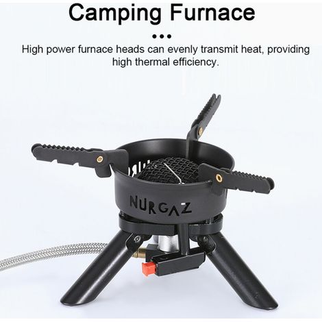 Jeffergarden Réchaud de camping en métal portable pour barbecue de pique-nique, réchaud pliable pour eau bouillante, accessoires de cuisson (1/5)
