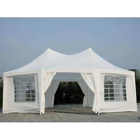 Bc-Elec – Tonnelle de jardin 53000010 – Pavillon octogonal 6,8x5m – Structure en acier – Résistante à l'eau – Pour jusqu'à 45 personnes