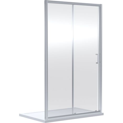1900 x 1600mm 6mm Toughened Safety Glass Sliding Shower Door - Chrome