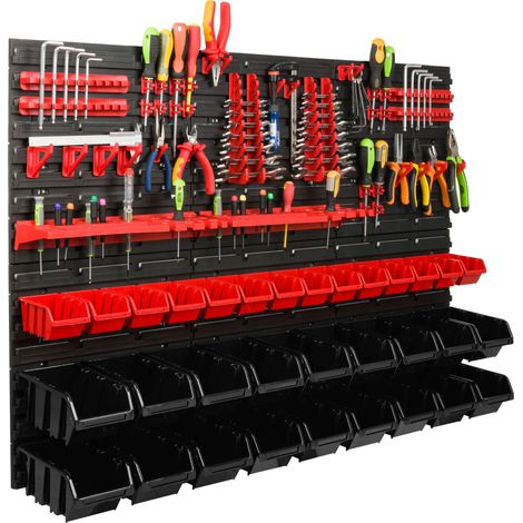 Panneau d'outils d'atelier 117 x 78 cm + 32 cuvettes (1/5)