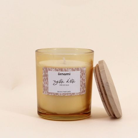 Bougie parfumée en cire de soja  "zeste d'été" 280g