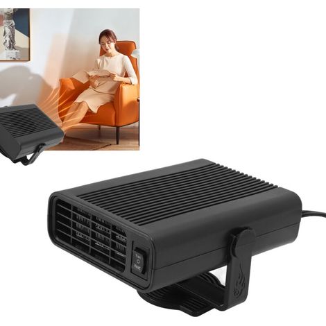 12V Car Heater Portable Car Windshield Defogger and Defroster with Cigarette Lighter Plug, Black (1/5)