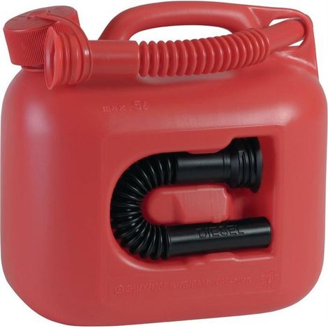 Bidon de carburant PREMIUM Capacité 5l rouge 2 tuyaux de sortie (1/3)