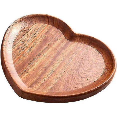 Plateau en bois en forme de cœur, plateau de service en bois, assiette en bois en forme de cœur, plateau à apéritifs, plateau à bijoux en bois (1/2)