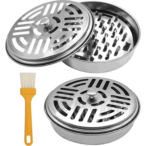 2 Pièces Support Bobine Moustique avec Couvercle, Supports Portable Anti-Moustique Acier Inoxydable pour Bobines de Maison, Jardin, Camping, Pêche, Voyage, Extérieur (1/5)