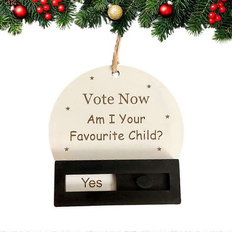 Boule de Noël humoristique à échelle coulissante, Enfant préféré, Ornement en bois amusant (1/5)