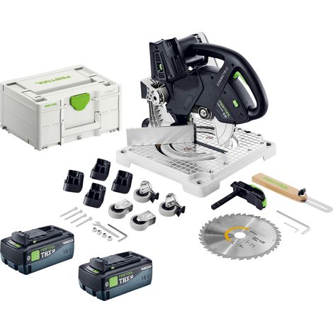 Festool SYMC 70 EB-Basic Akku Leistensäge 36 V ( 2 x 18 V ) 216 mm + 2x Akku 8,0 Ah + Systainer - ohne Ladegerät