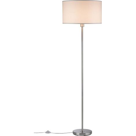 Paulmann Tessa 70922 Lampe sur pied LED E27 60 W crème, acier inoxydable (brossé)