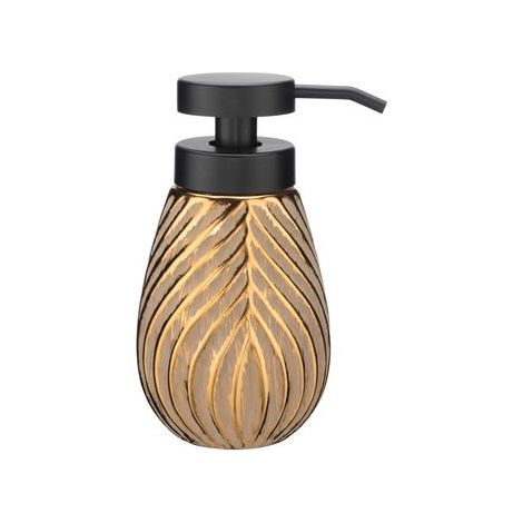 Wenko – Distributeur de savon céramique doré 330 ml – Set 2 pièces – Dimensions 9,5 x 16 x 8,5 cm – Élégance intemporelle pour salle de bain (1/5)