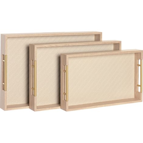 Bandeja Set 3 Madera 48X32X5,5 Natural (1/4)