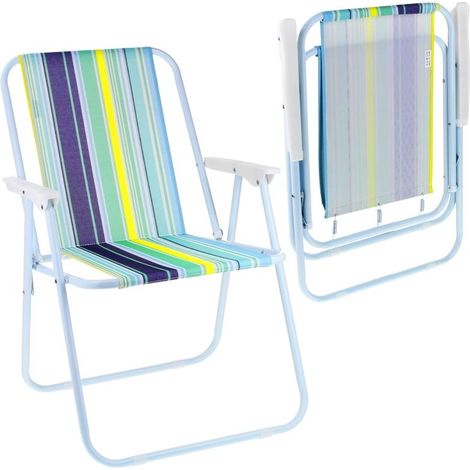 Klappbarer Campingstuhl mit Rückenlehne für Camping, Garten, Strand, robust (1/5)