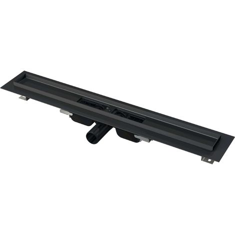 Alca Canaletas de desagüe - Canaleta de ducha 85 cm, con borde para rejilla perforada, negro mate APZ101BLACK-850 (1/3)