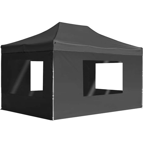 vidaXL Tente de réception pliable à parois Aluminium 4,5x3m Anthracite (1/5)