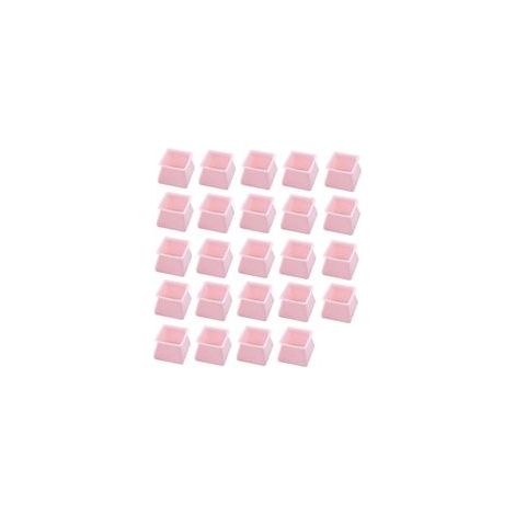 Lot de 24 protections carrées en silicone pour pieds de table et de chaise - Rose (1/5)