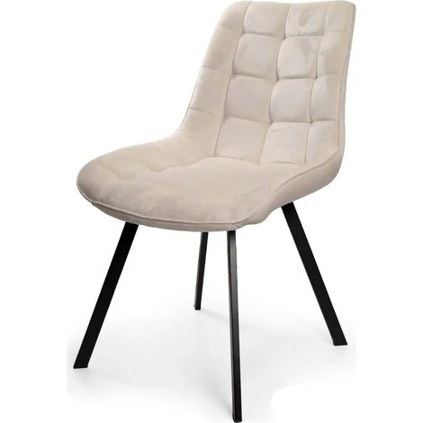 Set aus 4 beigen Samt-Sesseln 53x43x85