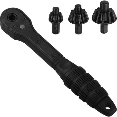 Clé à cliquet universelle - Mandrin interchangeable - Compatibilité 3 en 1 - 1,5-16 mm - Noire (1/5)