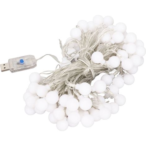 Guirlande lumineuse LED étanche USB, 8 modes d'éclairage, télécommande incluse, idéale pour chambre, mariage, fête, Noël, 10 m / 32,8 pi, 100 lumières (1/4)